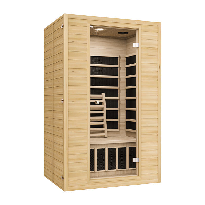 Blisspod | Vienne | Sauna infrarouge lointain en bois de pruche du Canada, très faible champ électromagnétique, 4 chauffages – 2 personnes