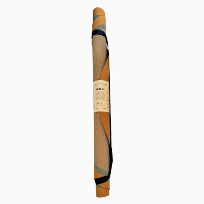 Blue Petals Round Cork Yoga Mat | Multi-use | 53" dia