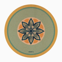 Blue Petals Round Cork Yoga Mat | Multi-use | 53" dia