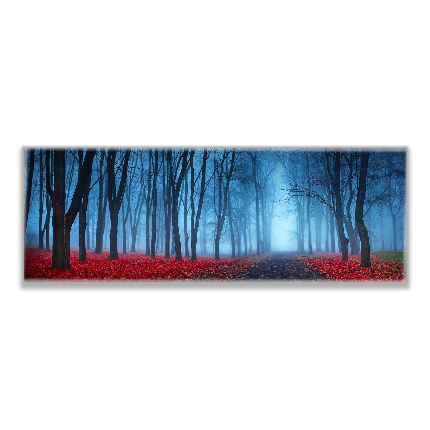 Impression sur toile - Arbres dans la brume bleue - Décoration murale