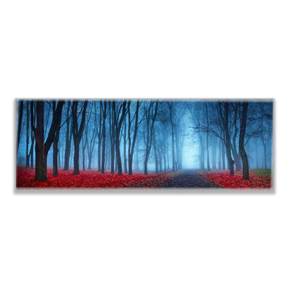 Impression sur toile - Arbres dans la brume bleue - Décoration murale