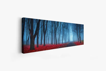 Impression sur toile - Arbres dans la brume bleue - Décoration murale