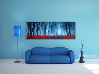 Impression sur toile - Arbres dans la brume bleue - Décoration murale