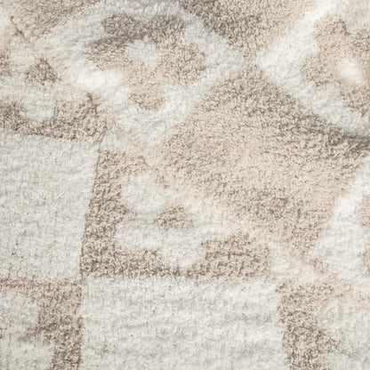 Couverture pour tout-petits imprimée Blushing Beige & White Flower Power