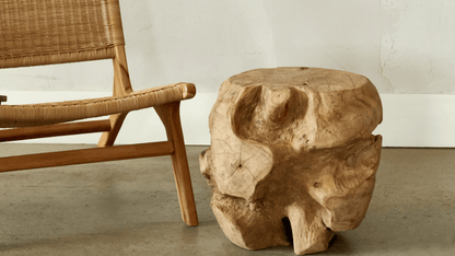 Table d’appoint érosion - teck ancien