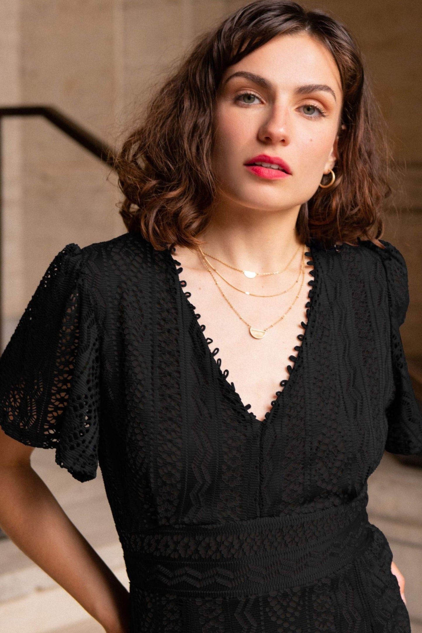 Robe midi en crochet extensible Bonnie