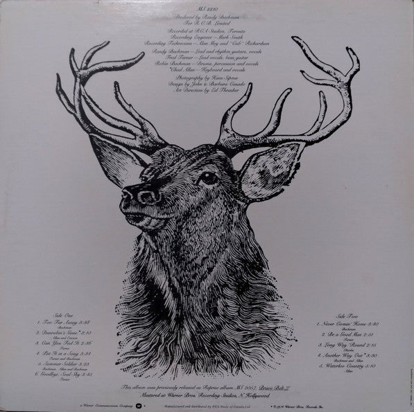 BTO : Randy Bachman - Fred Turner - Robin Bachman avec Chad Allan – Dans le rôle de Brave Belt - 1975