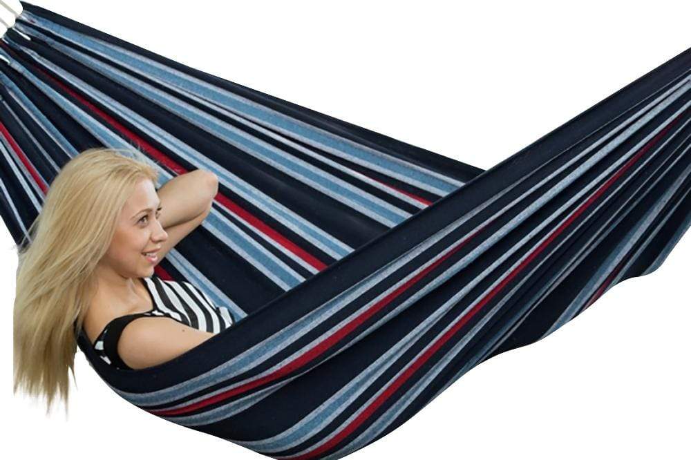 Hamac double de luxe de style brésilien avec support en bambou