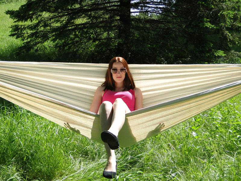Hamac double de luxe de style brésilien avec support en bambou