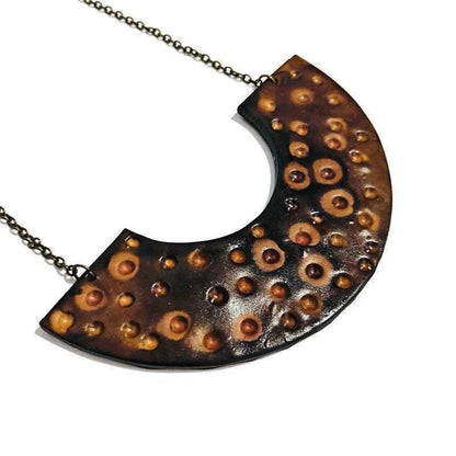 Grand collier plastron, Bijoux faits à la main en pâte polymère, 17 couleurs