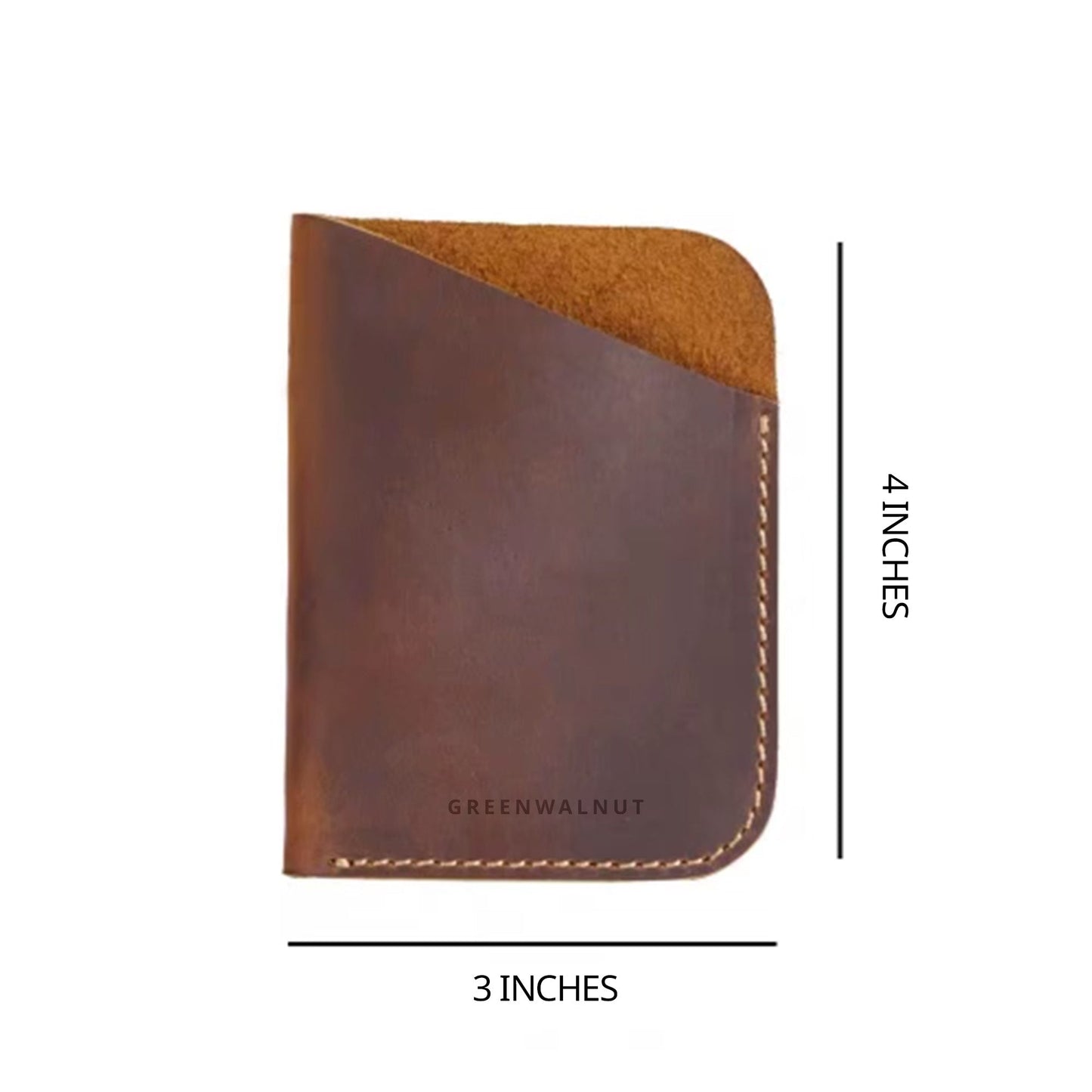 Porte-cartes minimaliste en cuir véritable | Portefeuille fin en cuir fait main