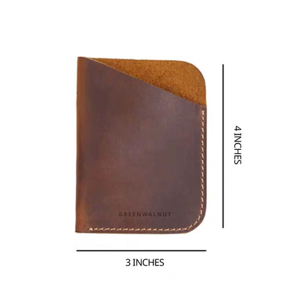 Porte-cartes minimaliste en cuir véritable | Portefeuille fin en cuir fait main