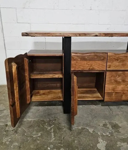 Live edge acacia wood sideboard