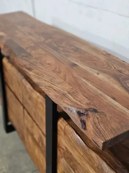 Live edge acacia wood sideboard