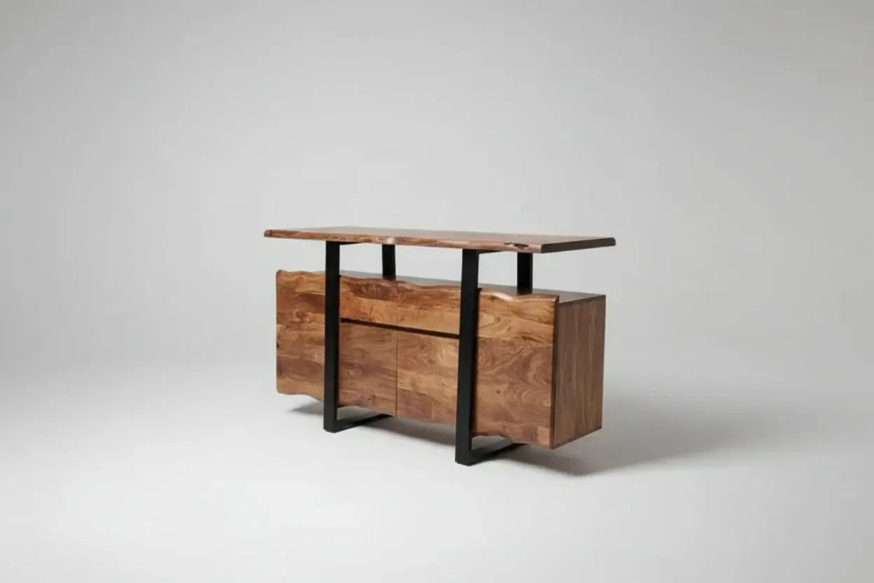 Live edge acacia wood sideboard
