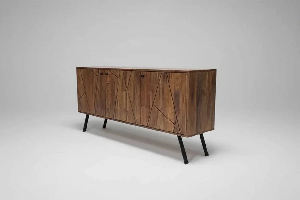 Buffet style Mid-Century en bois d'acacia