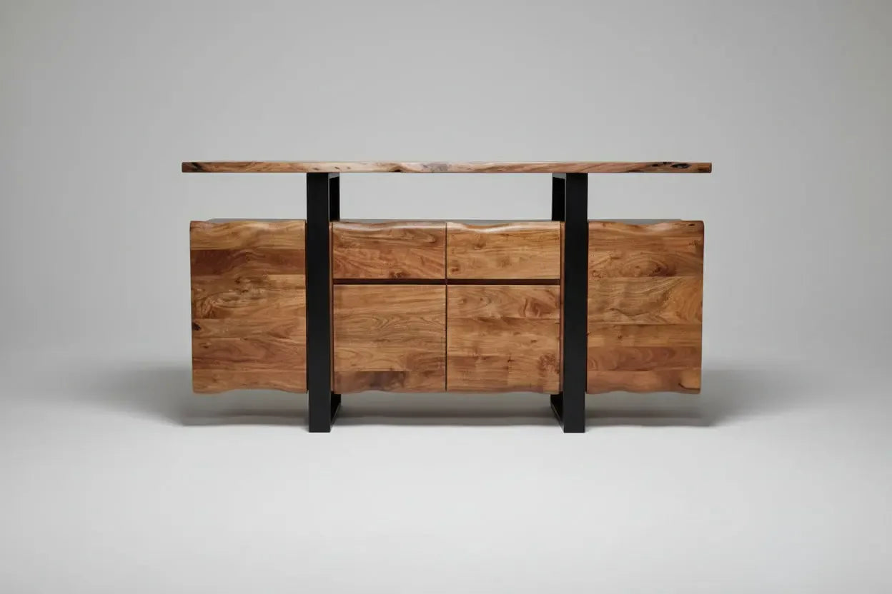 Live edge acacia wood sideboard