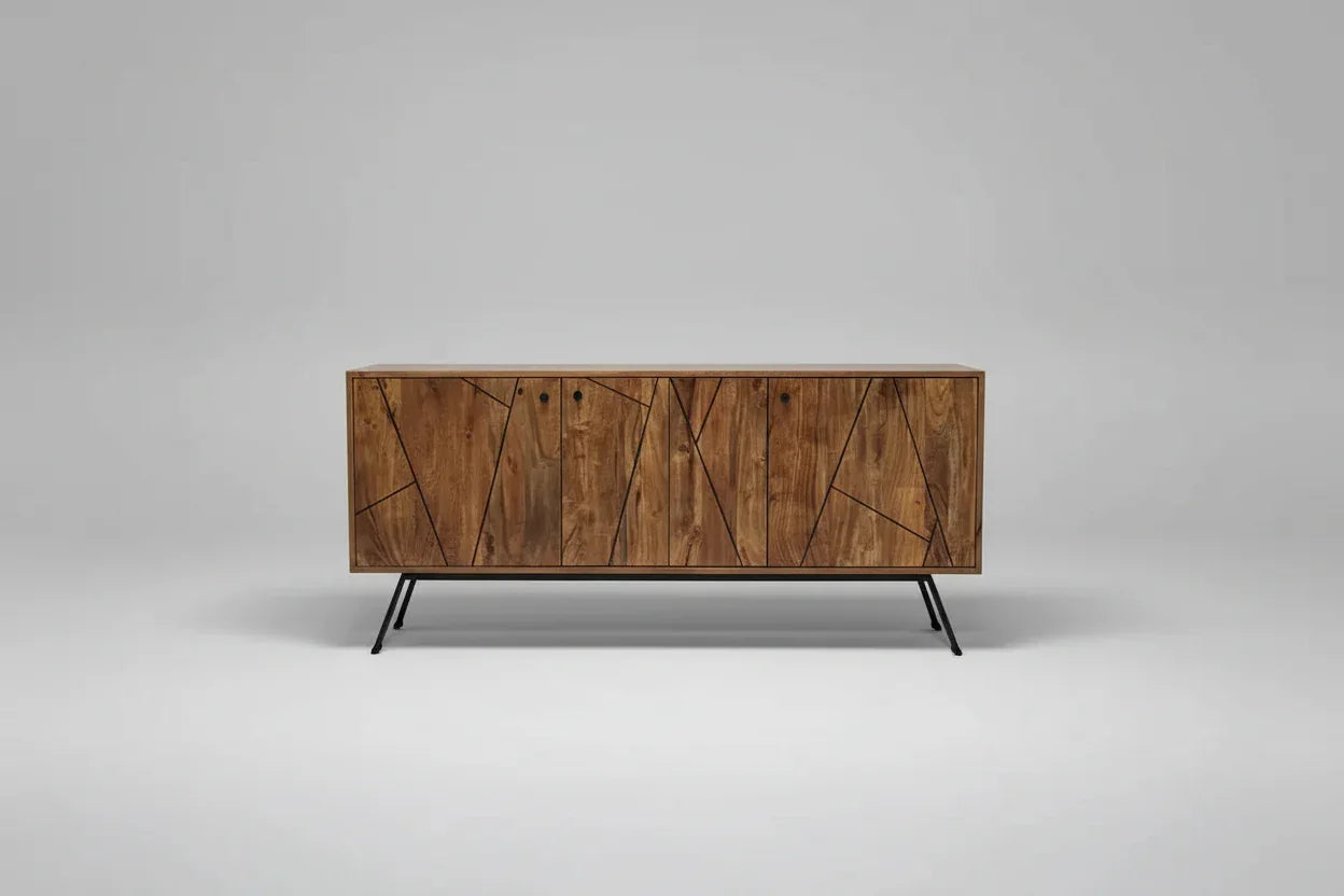 Buffet style Mid-Century en bois d'acacia