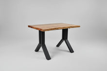Bureau de Travail en Bois D'acacia massif sur patte en acier noir