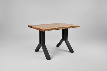 Bureau de Travail en Bois D'acacia massif sur patte en acier noir