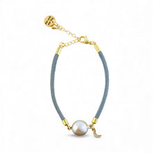 Bracelet cordon perles Keshi et lune