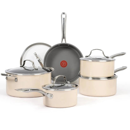 T-FAL C472SA74 Excellence Ceramic 10 Piece Ceramic Non-Stick Cookware - Blemished Package with Full Warranty