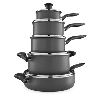 T-FAL 10Pc Hard Titanium Cookware Set - C706SC55