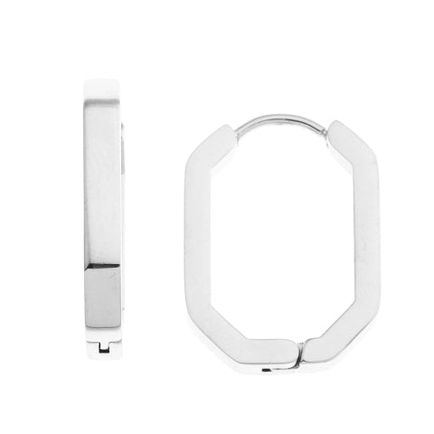 Boucles d'oreilles créoles contemporaines de forme géométrique CACCURI (Dorées et argentées)