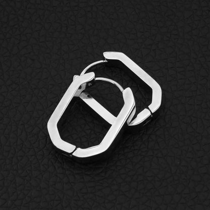 Boucles d'oreilles créoles contemporaines de forme géométrique CACCURI (Dorées et argentées)