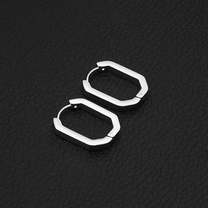 Boucles d'oreilles créoles contemporaines de forme géométrique CACCURI (Dorées et argentées)