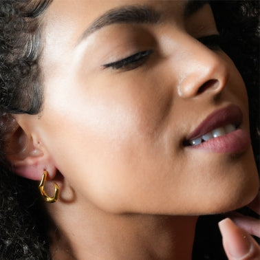 Boucles d'oreilles créoles forme abstraite CAGLIO dorées