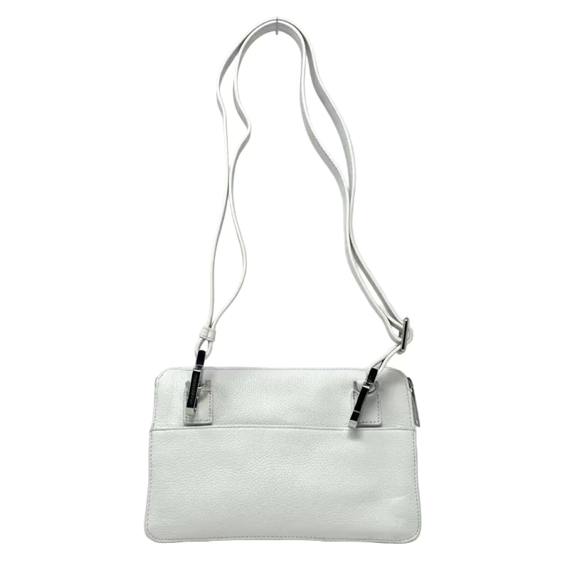 Small White Genuine Leather Wallet Handbag, Carmen
