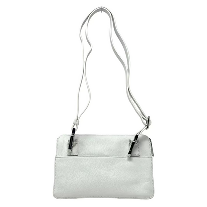 Small White Genuine Leather Wallet Handbag, Carmen