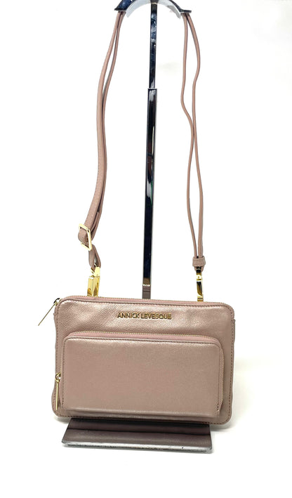 Small Platinum Pink Genuine Leather Handbag-Wallet, Carmen