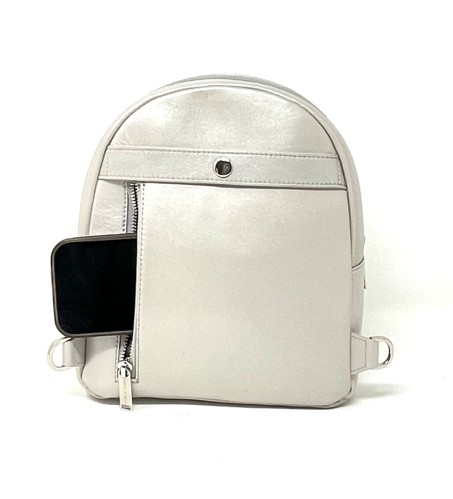Petit Sac à dos en Cuir, Perlé, convertible - Caroline