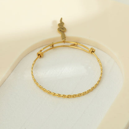 CATALINA Or : Bracelet avec Charms Serpent, Symbole Solaire et Zircons (CZ)