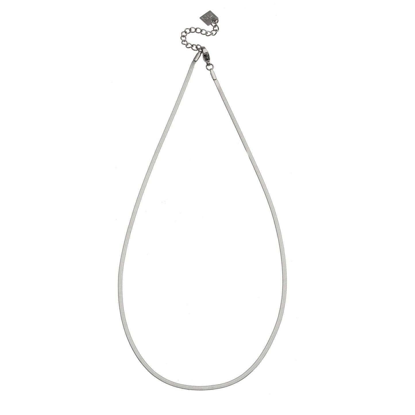 CATANIA : Collier chaîne argenté effet peau de serpent