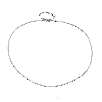 CATANIA : Collier chaîne argenté effet peau de serpent