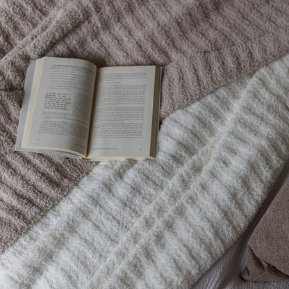 Couverture de lit King Size côtelée blanche