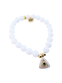 Bracelet Œil Turc en Jade Blanc