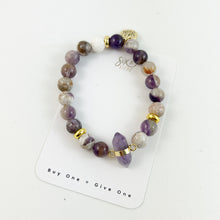 Bracelet en améthyste à chevrons de cristal