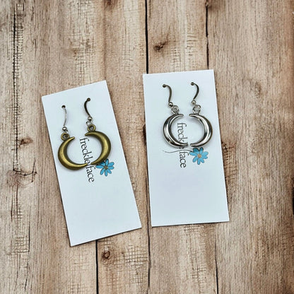 Boucles d'oreilles Lune Bulle - Forme Croissant 3D, Hypoallergéniques, Sans nickel