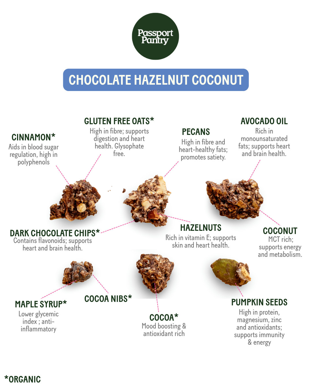 Chocolat Noisette Noix de Coco | Bouchées de Granola