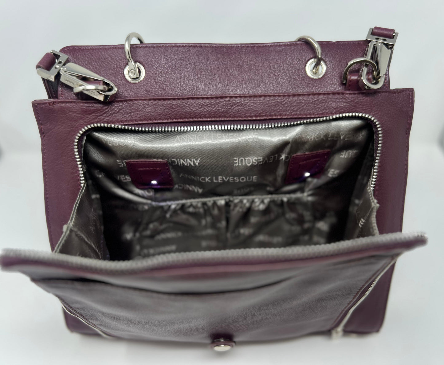 Aubergine Genuine Leather Handbag - Chloé
