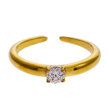 CIELO : Bague classique en or avec un oxyde de zirconium central rond