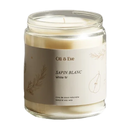 Bougie oli et ève sapin blanc en verre 8oz