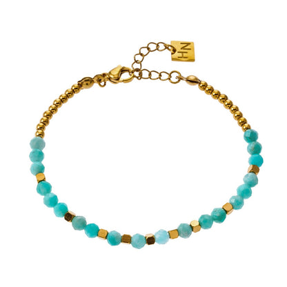 CLEMENTINA Or: Bracelet en perles d'amazonite et or