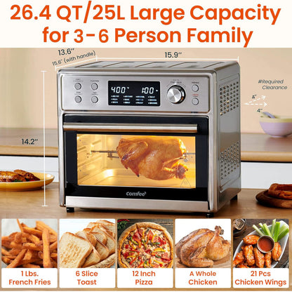COMFEE CO-F25A1 12-in-1 Air Fryer Oven with Rotisserie - Blemished package with full warranty