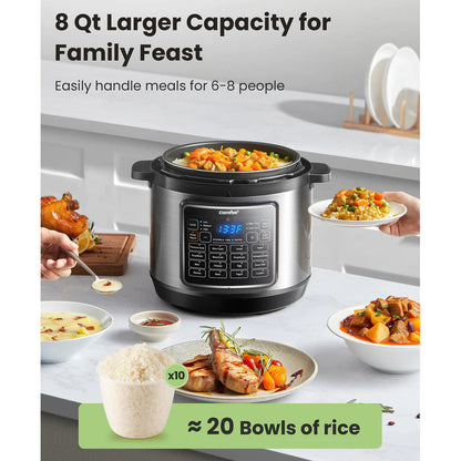 COMFEE CPC80D7ASB 8 Qt Electric Pressure Cooker - Blemished package with full warranty