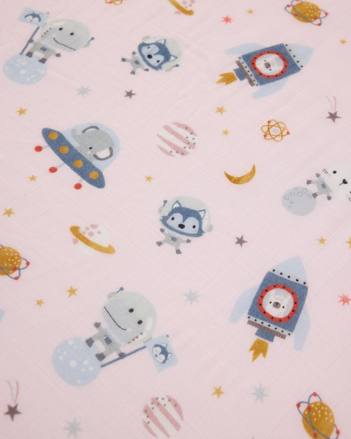 Muslin Fitted Crib Sheet - Astro Explorers